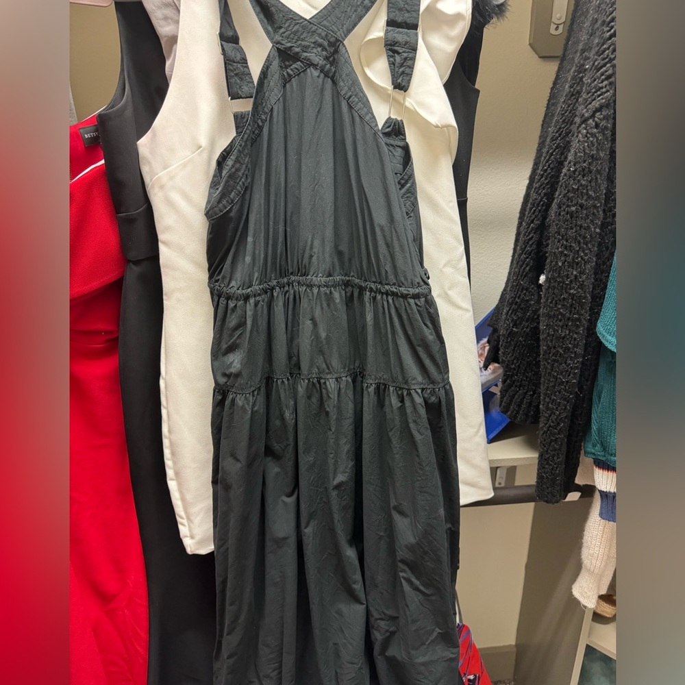 Madewell Poplin Halter Tiered Midi Dress